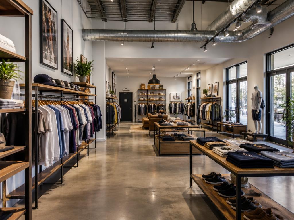 Polished concrete floor in a retail sales environment